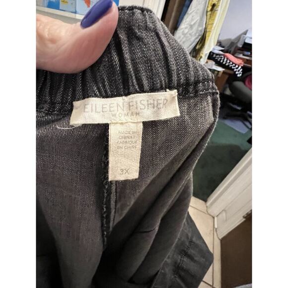 Eileen Fisher Gray Pull On Pants Drawstring Waist Straight Leg Sz 3x Minimalist - Picture 6 of 7